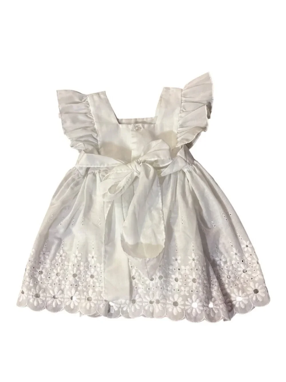 Vintage C.I. Castro & Co Toddler Eyelet Top White Tie Back Blouse 18M? Used Heir